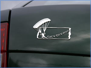 эксклюзивная объемная автомобильная эмблема с хромированным покрытием - логотип SKYDIVING